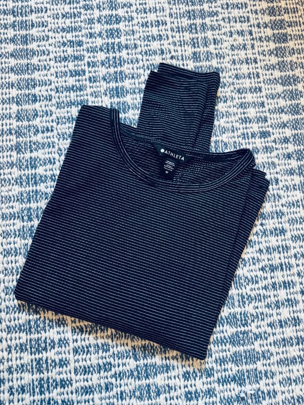 Athleta Black and White Stripe L/S Top - Size M, NWOT